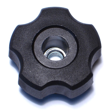 Midwest Fastener 5/16"-18 x 1-3/4" Black Plastic Coarse Thread Fluted Knobs 4PK 78165